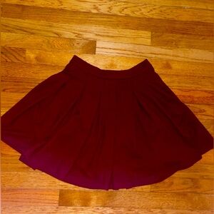Burgundy Pleated Skirt